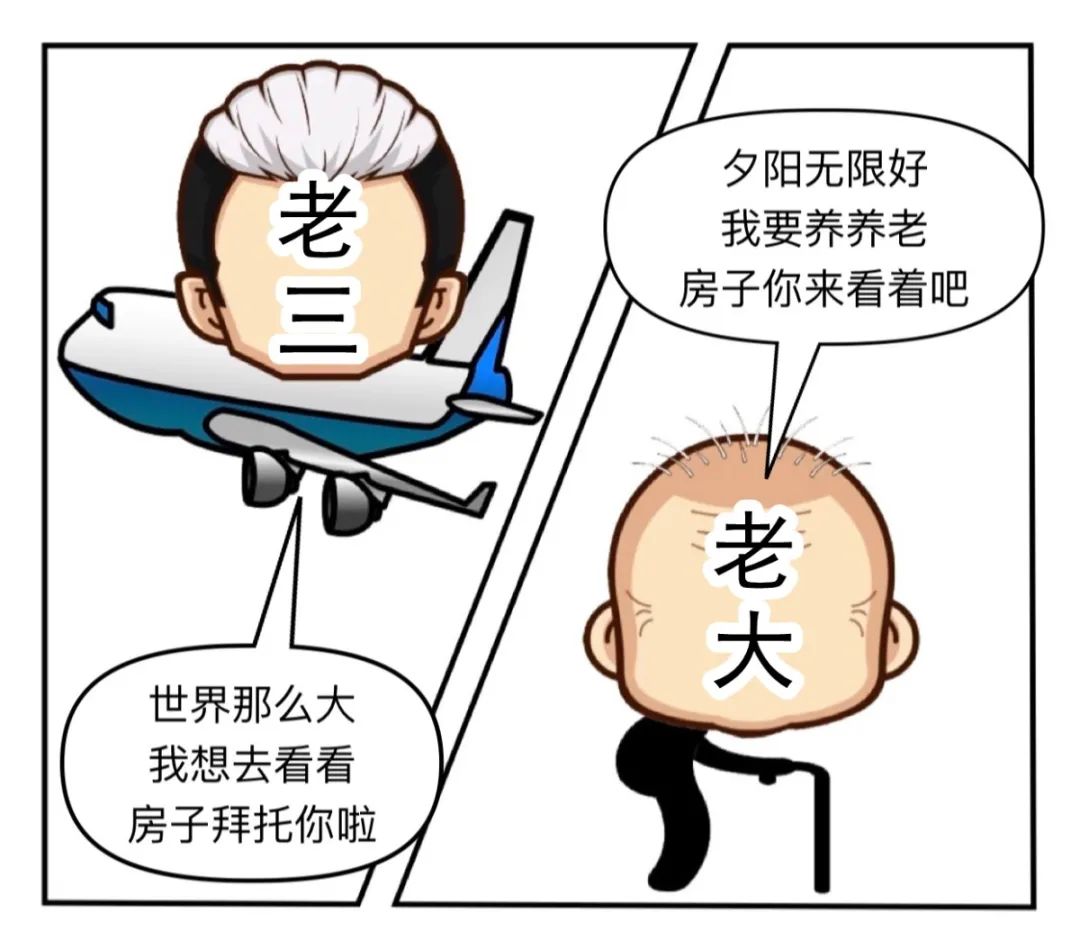 三楼由老大,老二,老三各占一间房间.
