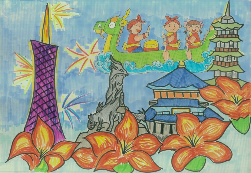 广州美景绘画图片