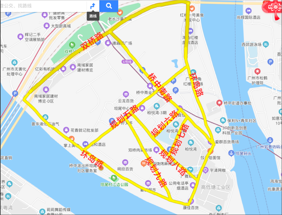 5m,路线长度约 1km,包含环岛路,跨江大桥(总长约600米,单跨跨度约160