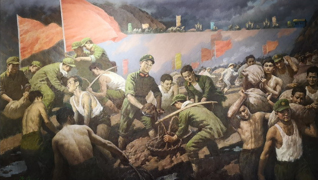 1616590633025052658.jpg 2 油画《抗洪抢险》来源:抚顺市雷锋纪念馆.jpg