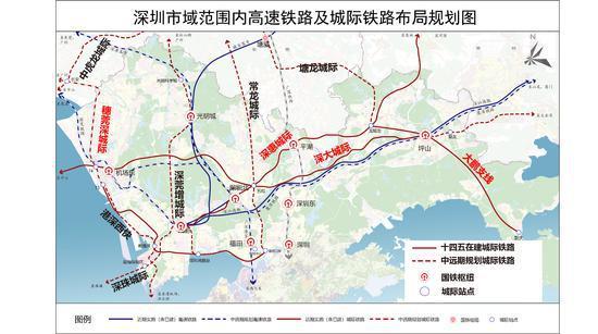 深圳市域範圍城際鐵路佈局規劃圖.