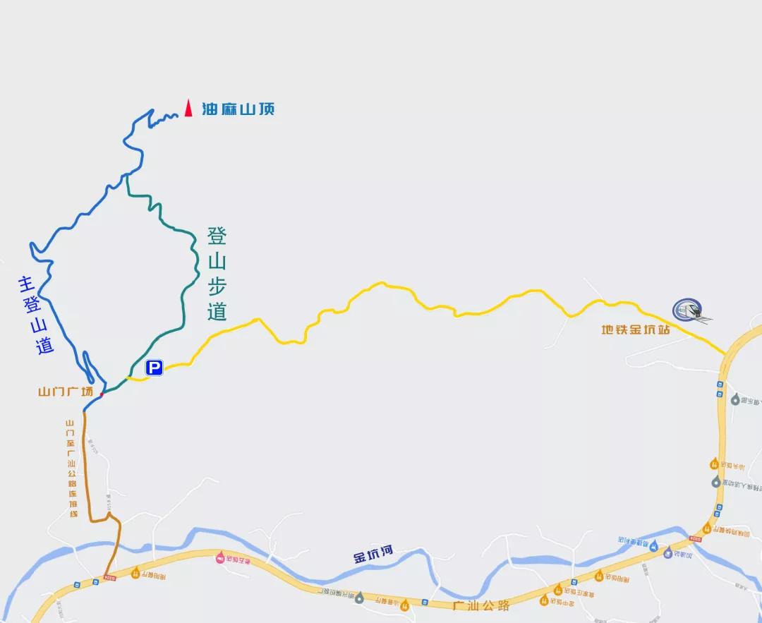 油麻山徒步路线图图片