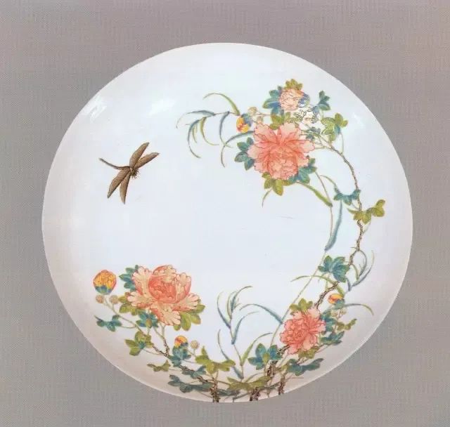 8 Inch Chinese Porcelain Plate painted yellow peony flower bird lucky Plate 花开富贵 