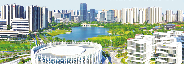 黄埔区、广州开发区持续优化营商环境,为企业发展提供不竭动力。图为快速发展中的中新广州知识城。贾自豪 摄