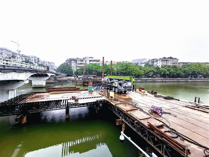 市桥大桥改造在即,临时钢便桥预计本月中旬启用