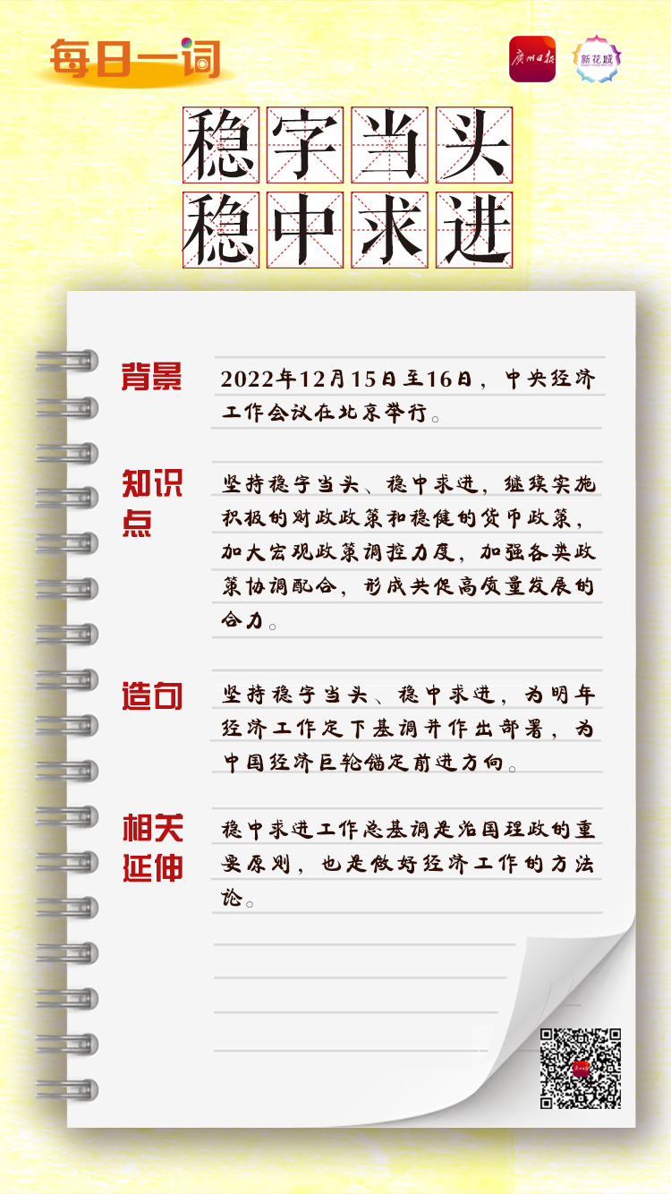 每日一词|稳字当头、稳中求进