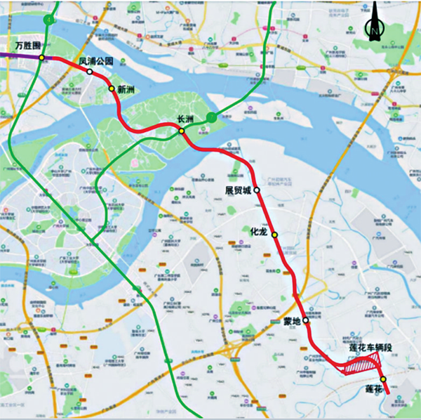 8号线东延段线位示意图。受访单位供图 图片